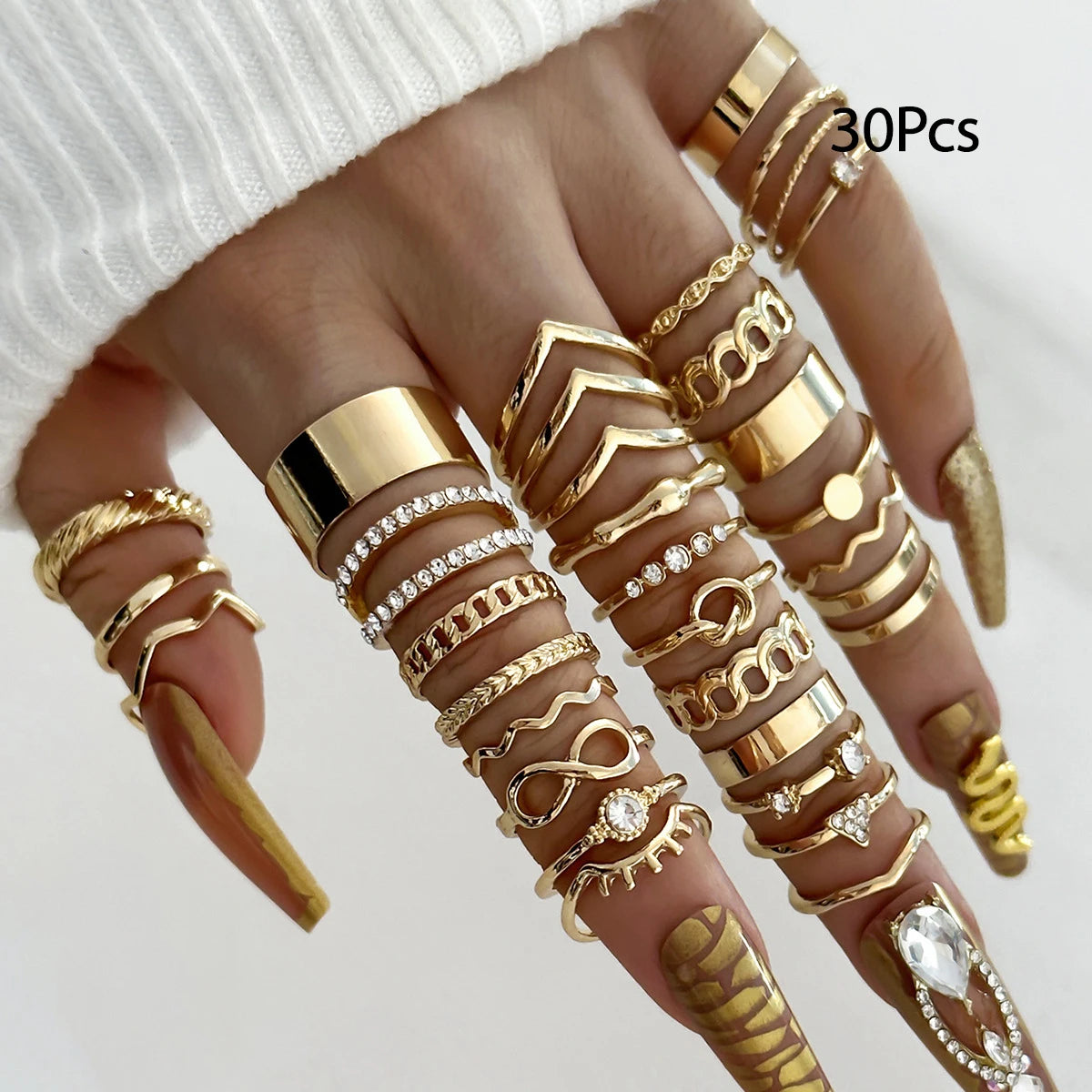 Bohemian Geometric Knuckle Rings Set For Women/Girls