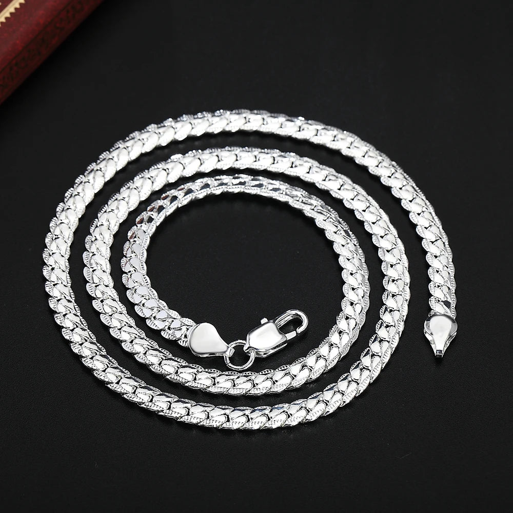 925 sterling Silver Necklace Chain For Woman/Men 20-60cm