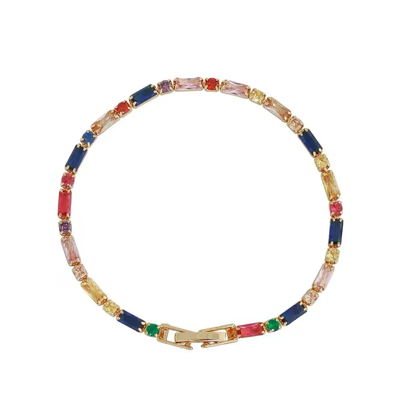 Colorful Zircon Necklace & Bracelet Jewelry for Women