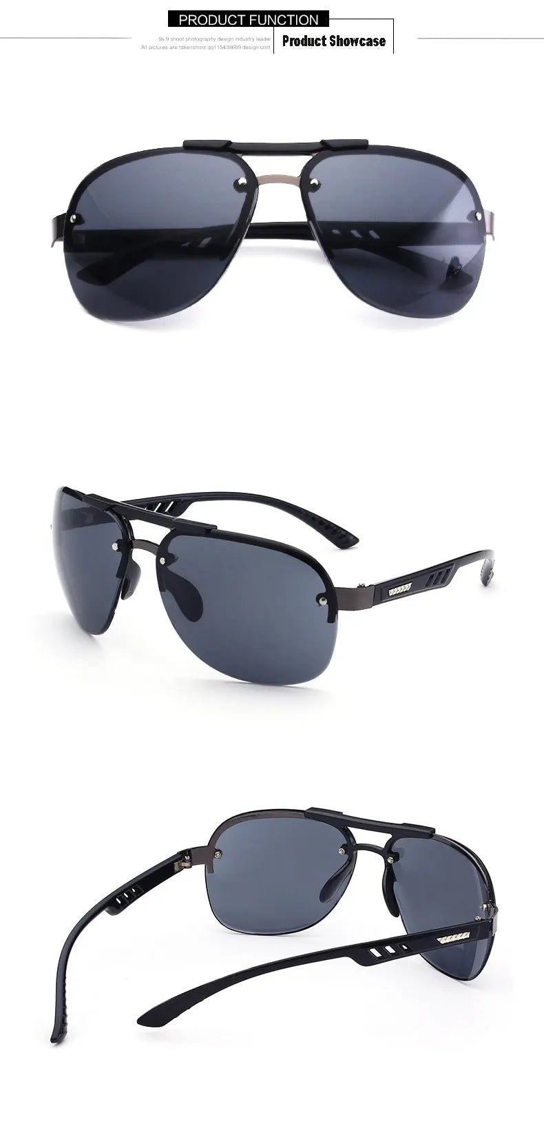 UV 400 Vintage Punk Rimless Rectangle Men Fashion Glasses