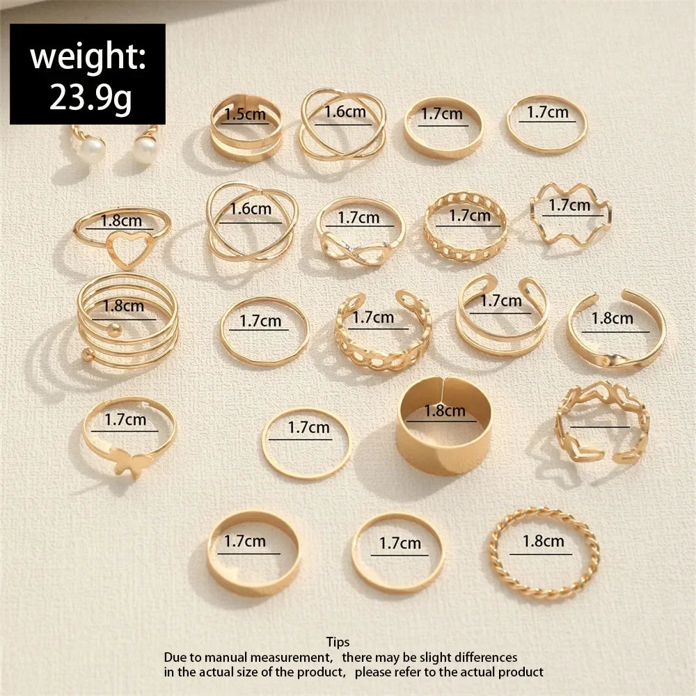 Bohemian Geometric Knuckle Rings Set For Women/Girls