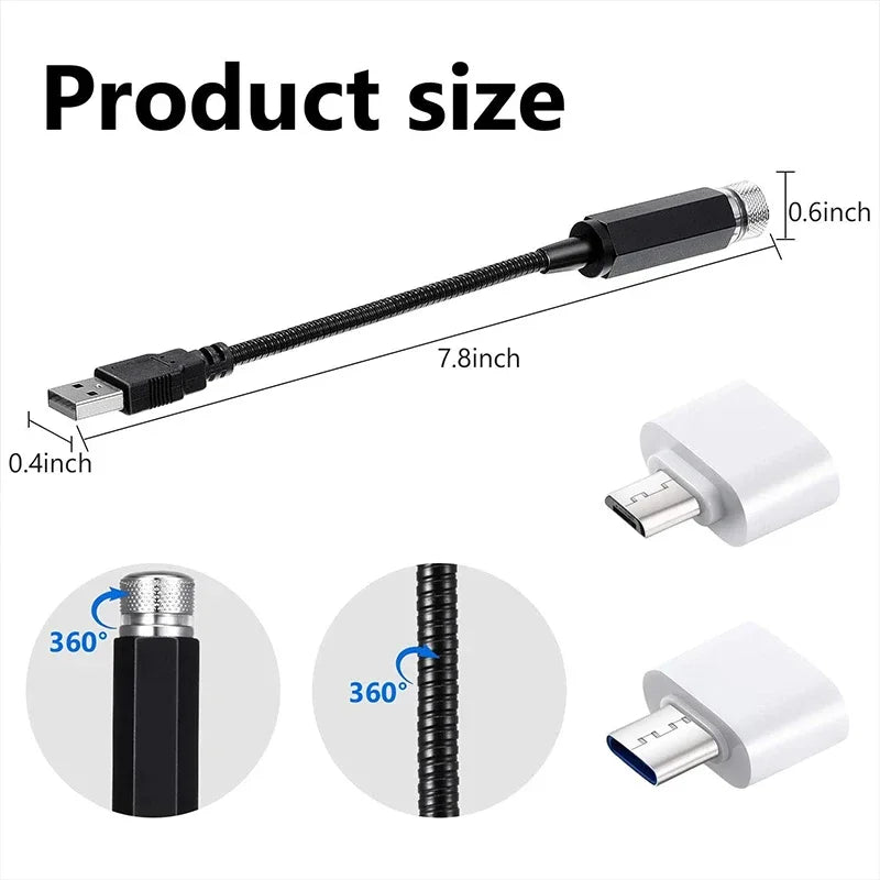Mini Starry Laser Projector Lights for Car Interior  Roof, USB