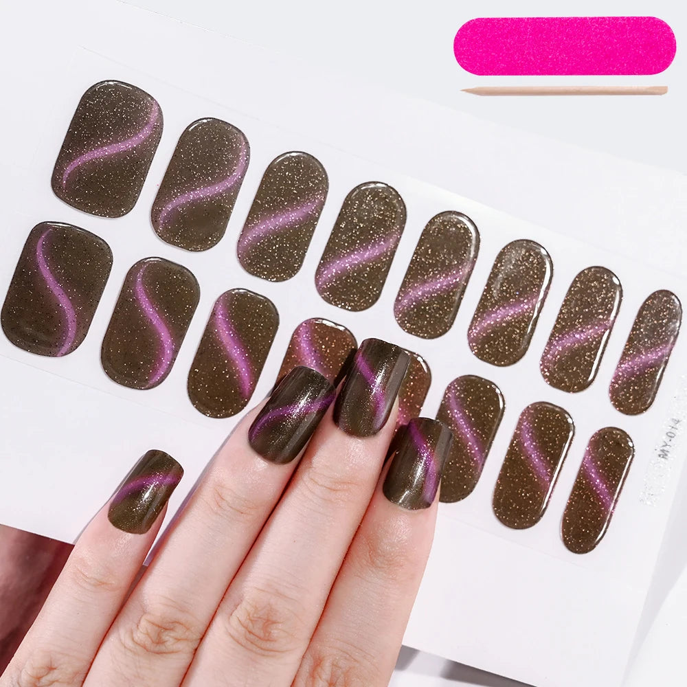 UV/LED Lamp Gel Nail Polish Wraps Long-Lasting Full Cover