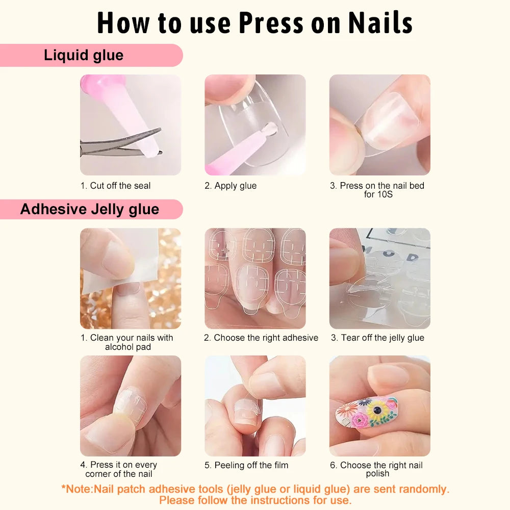 24Pcs Square Press-On Nails in Yellow