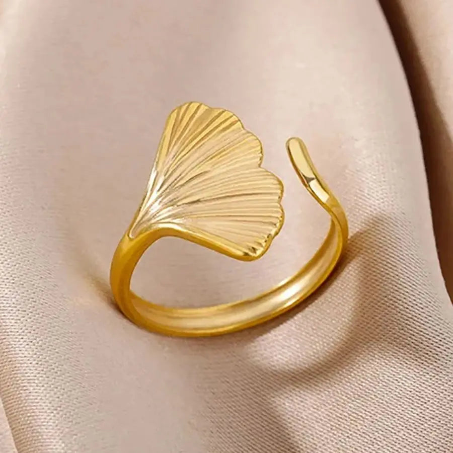 Gold Plated Starfish & Shell Pearl Rings for Women