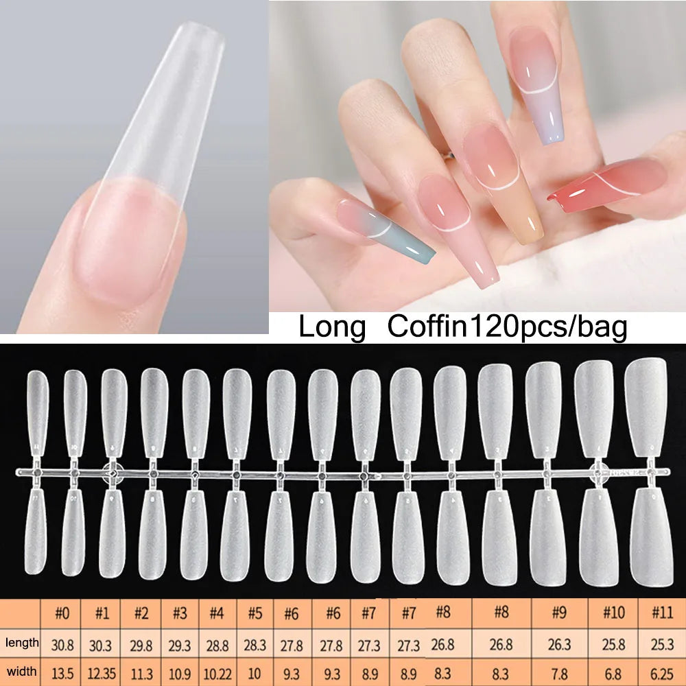120pcs Transparent Press on Nails