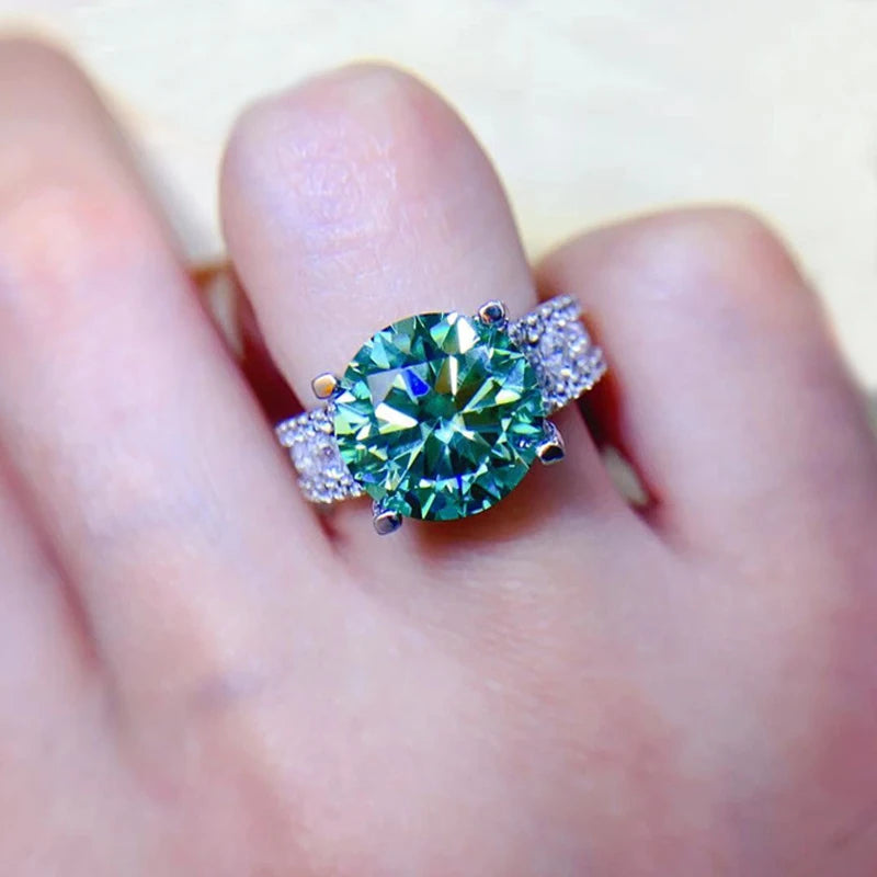 Real 2 Carat 8mm Moissanite Wedding/Engagement Rings For Women 925 Sterling Silver