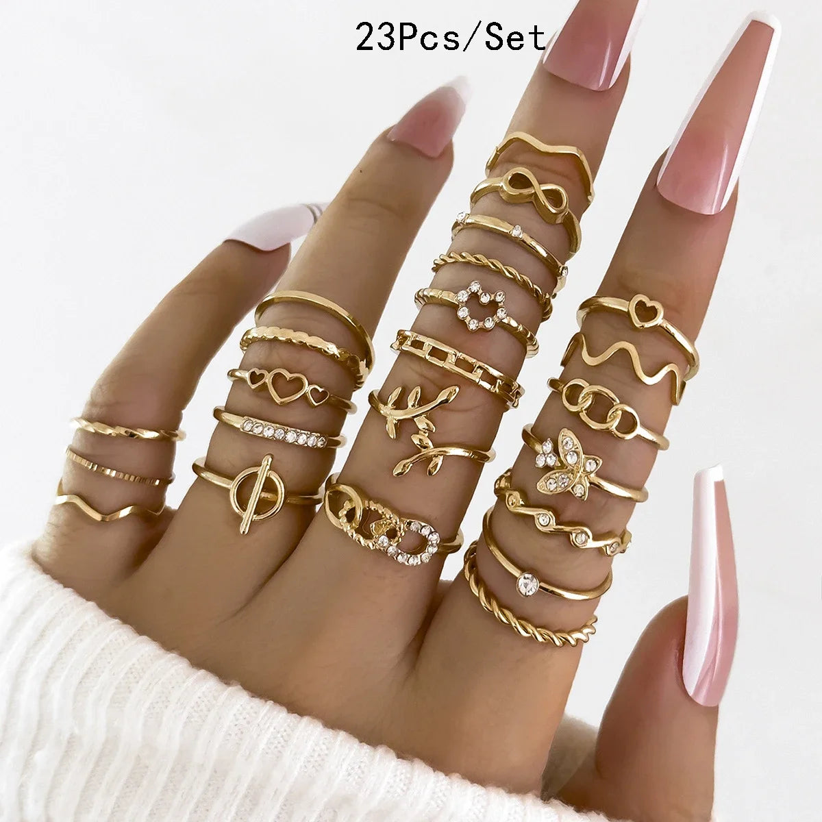 Bohemian Geometric Knuckle Rings Set For Women/Girls