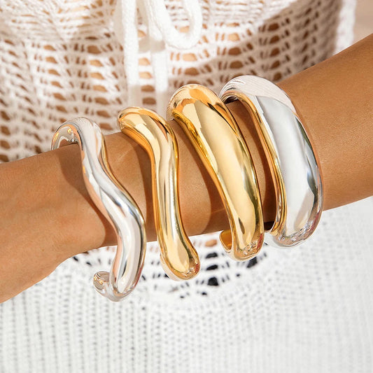 Irregular Plastic Cuff Bangle for Women