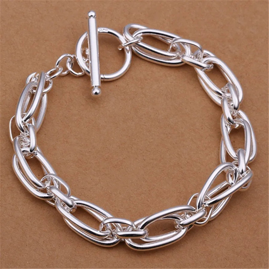 925 Sterling Silver Chain Bracelet for Women/Men