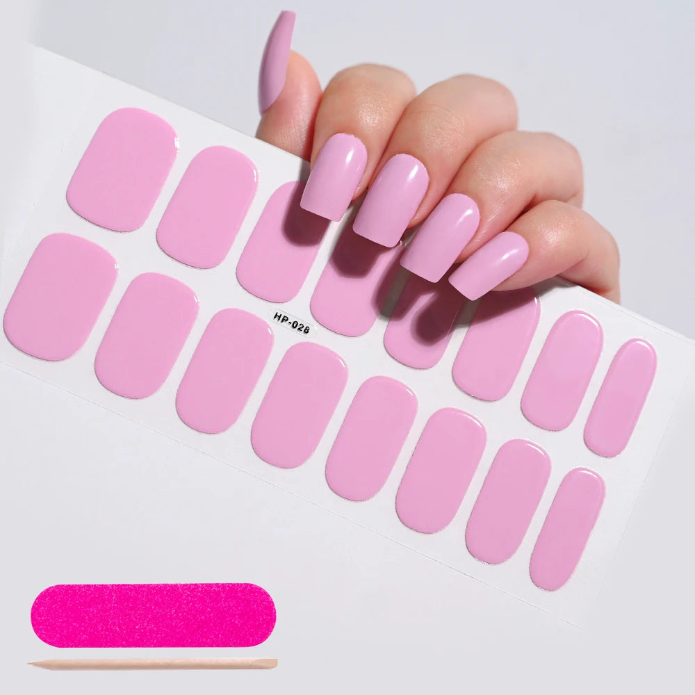 UV/LED Lamp Gel Nail Polish Wraps Long-Lasting Full Cover