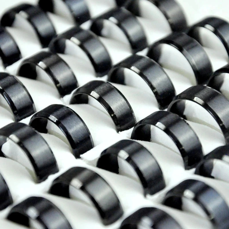 10Pcs Stainless Steel Mixed Pattern/Style Rings For Men/Women