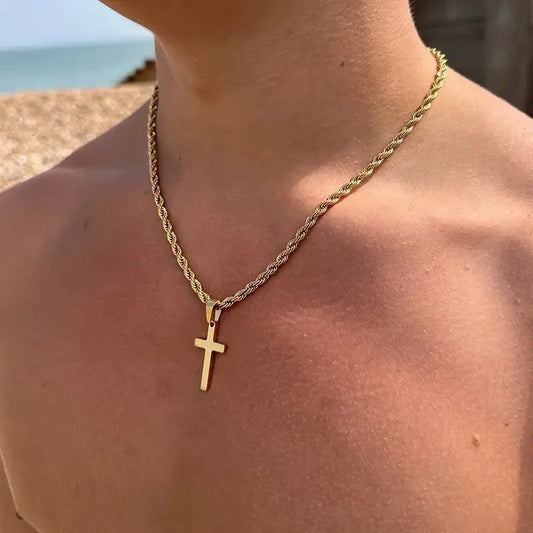 Stainless Steel Cross Pendant Necklace for Men/Women