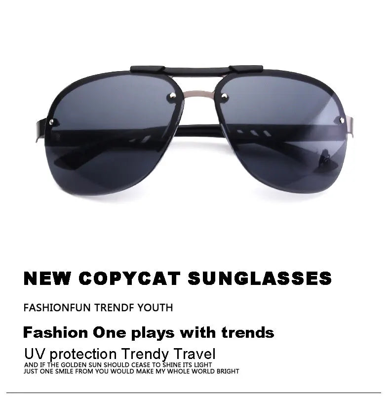 UV 400 Vintage Punk Rimless Rectangle Men Fashion Glasses