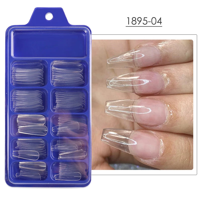 100pcs Press On Acrylic Coffin Extension Nails