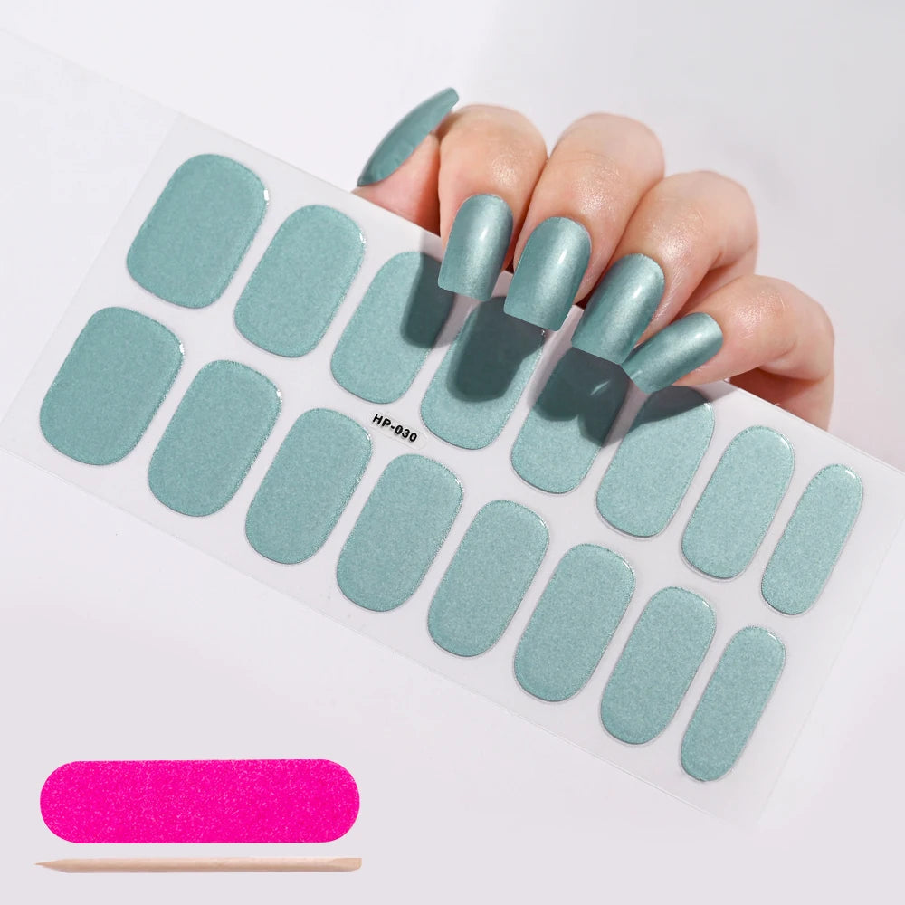 UV/LED Lamp Gel Nail Polish Wraps Long-Lasting Full Cover