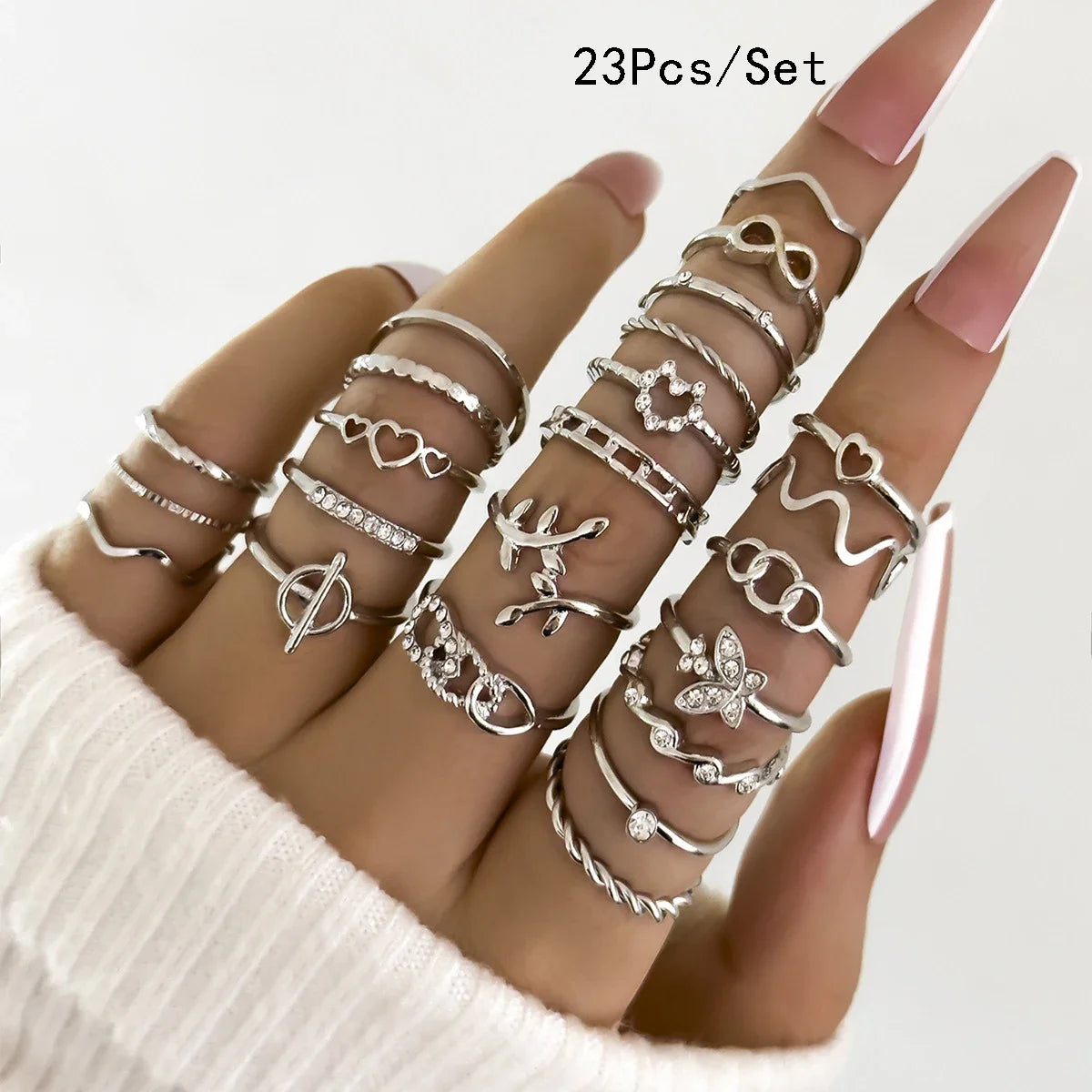 Bohemian Geometric Knuckle Rings Set For Women/Girls