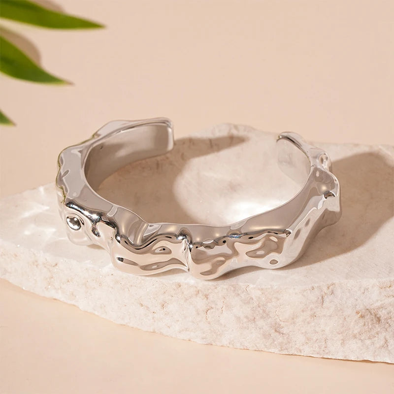 Irregular Plastic Cuff Bangle for Women