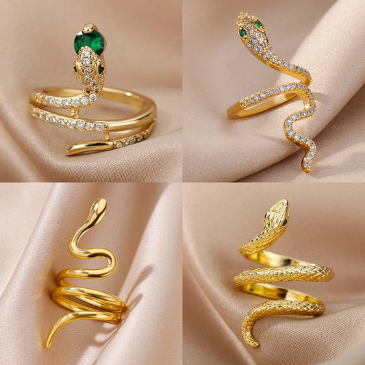 Adjustable Stainless Steel Snake Rings