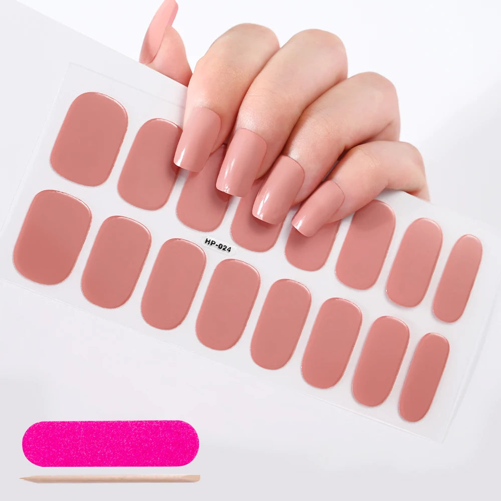 UV/LED Lamp Gel Nail Polish Wraps Long-Lasting Full Cover