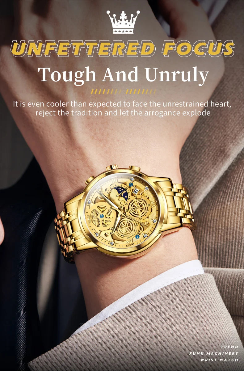 OLEVS Top Brand Luxury Original Waterproof Quartz Watch for Man