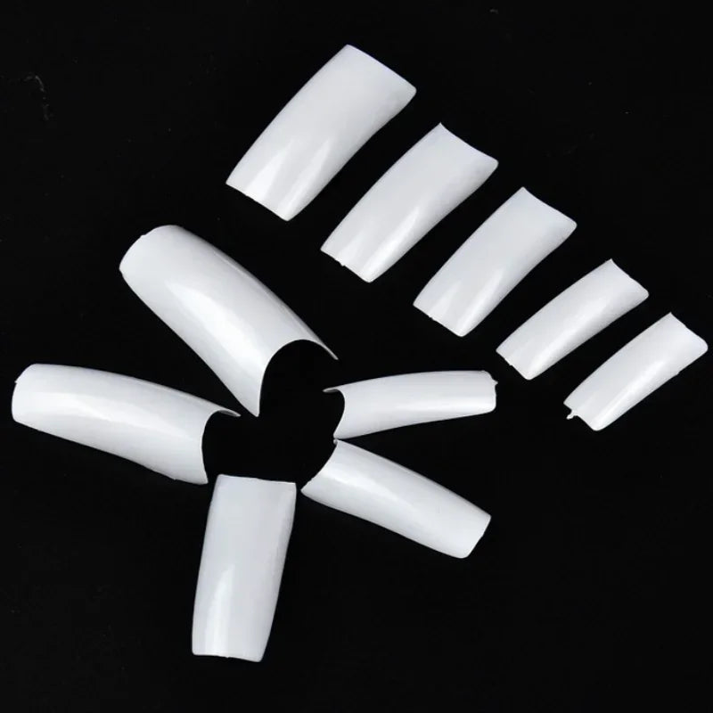 100 Pcs Fake False Nails with Glue Natural Full  Tips
