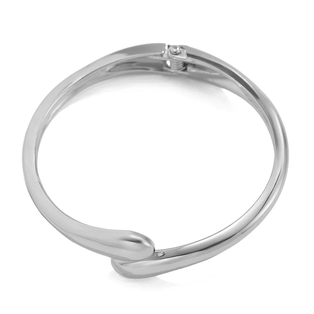 Gold and Silver Color Chunky Waterdrop Open Wrist Bracelet For Women