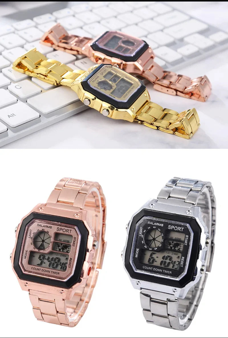 Stainless Steel Waterproof, Electronic Watch for Men