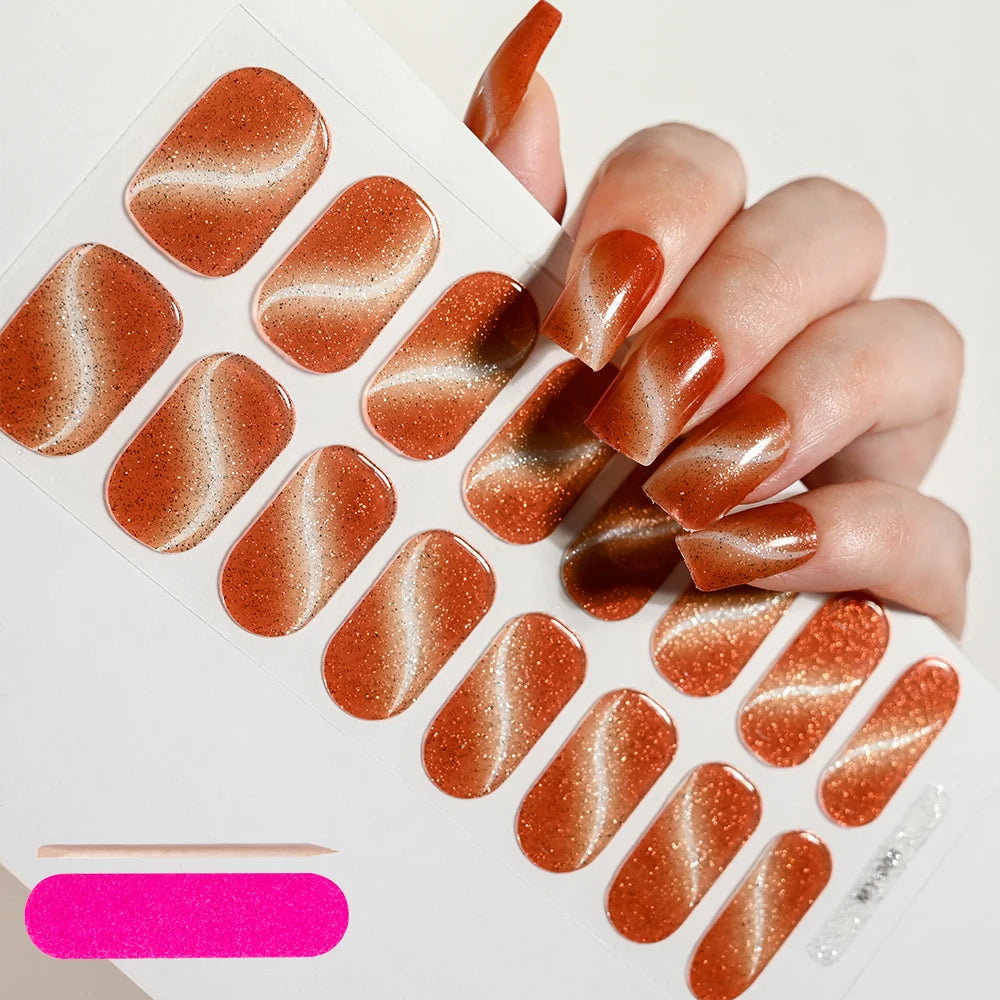 UV/LED Lamp Gel Nail Polish Wraps Long-Lasting Full Cover