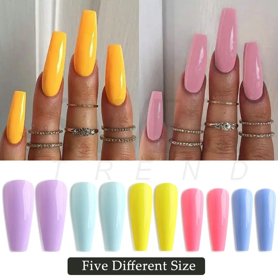 100pcs Press On Acrylic Coffin Extension Nails