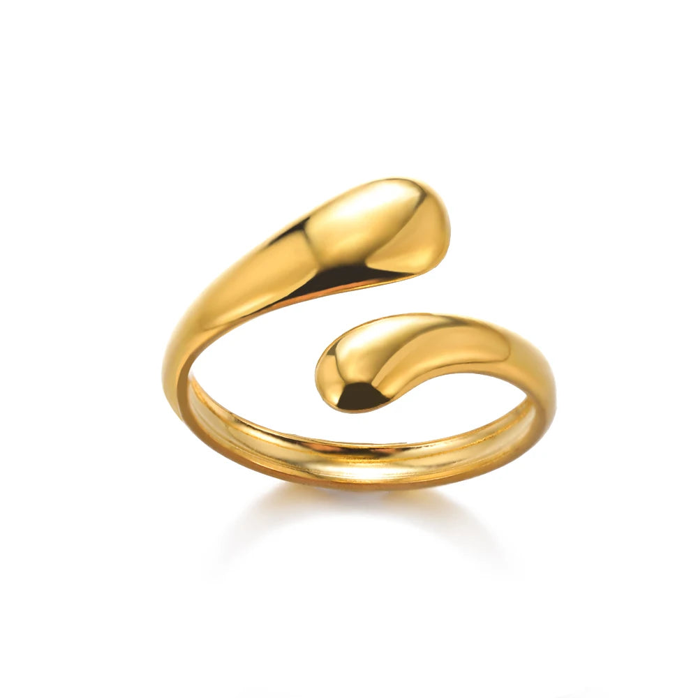 Gold Plated Adjustable Stainless Steel Rings For Women