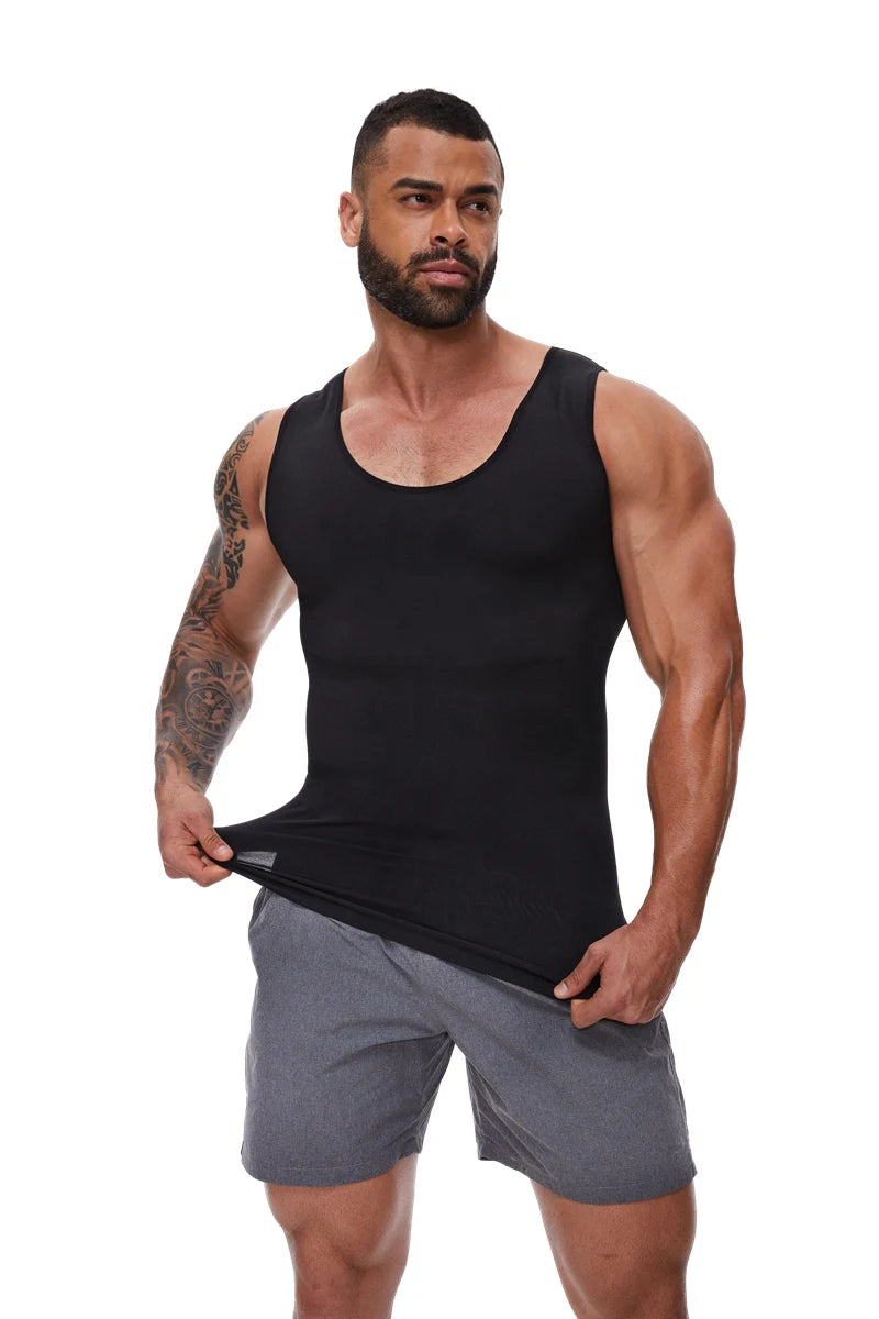 Men Tummy Shapewear Compression Shirt for Flat Belly