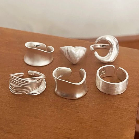 925 Sterling Silver Adjustable Rings for Women