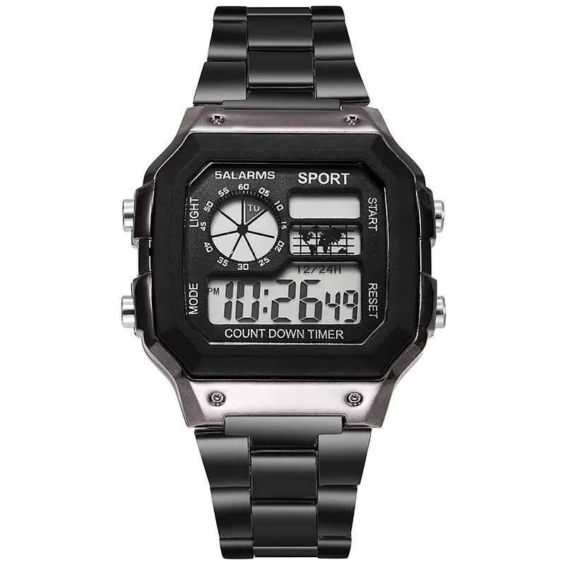 Stainless Steel Waterproof, Electronic Watch for Men