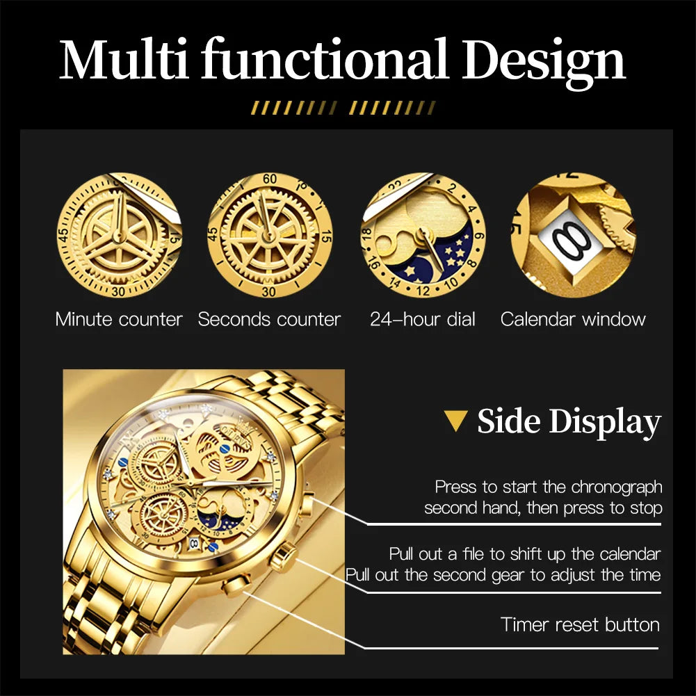 OLEVS Top Brand Luxury Original Waterproof Quartz Watch for Man