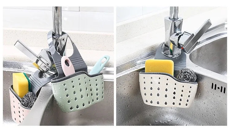 Kitchen Portable Hanging Drain Basket for Sponge & Soaps