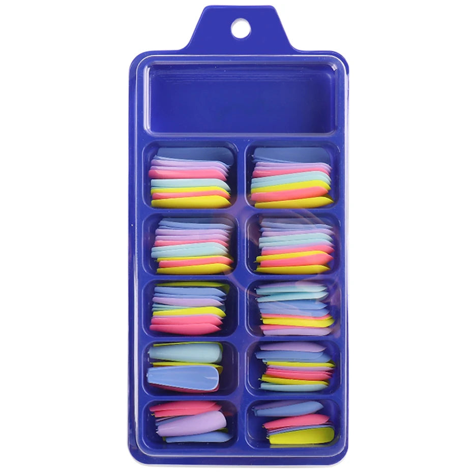 100pcs Press On Acrylic Coffin Extension Nails