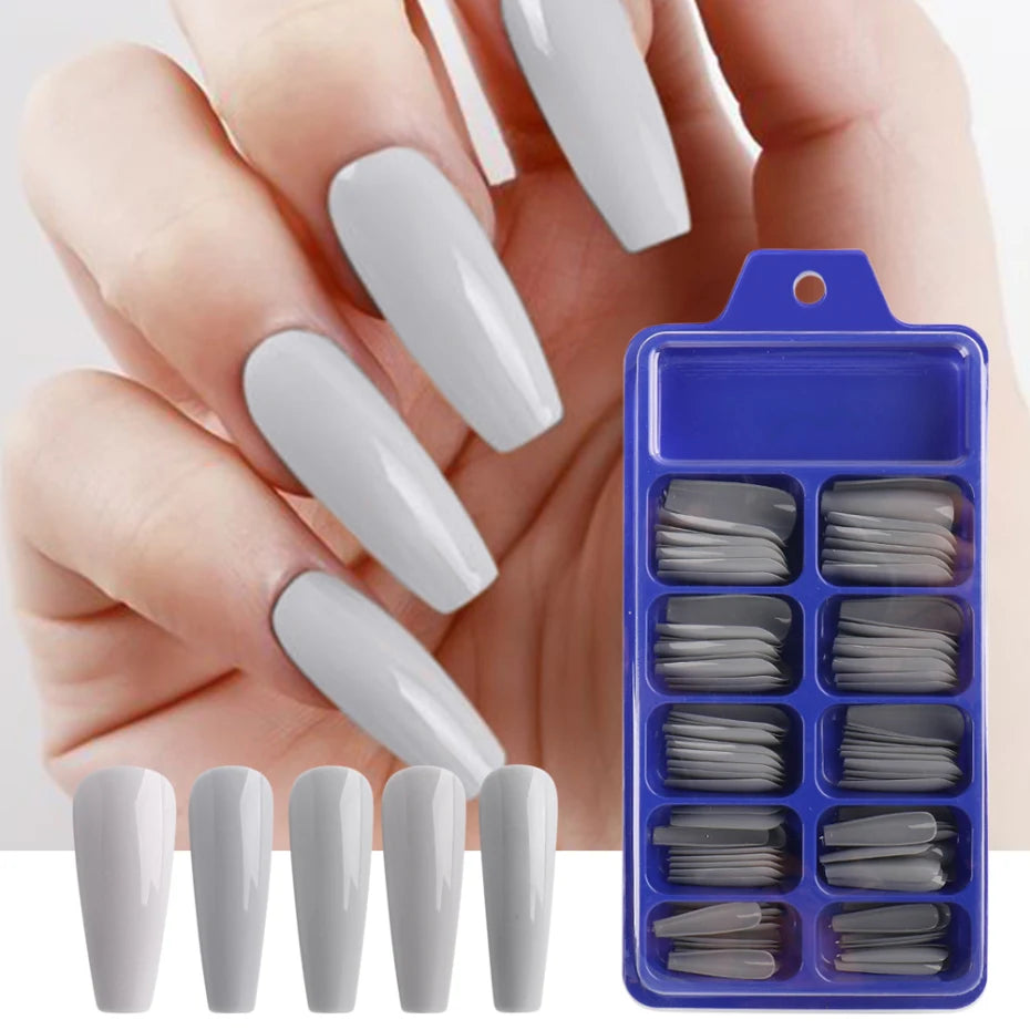 100pcs Press On Acrylic Coffin Extension Nails