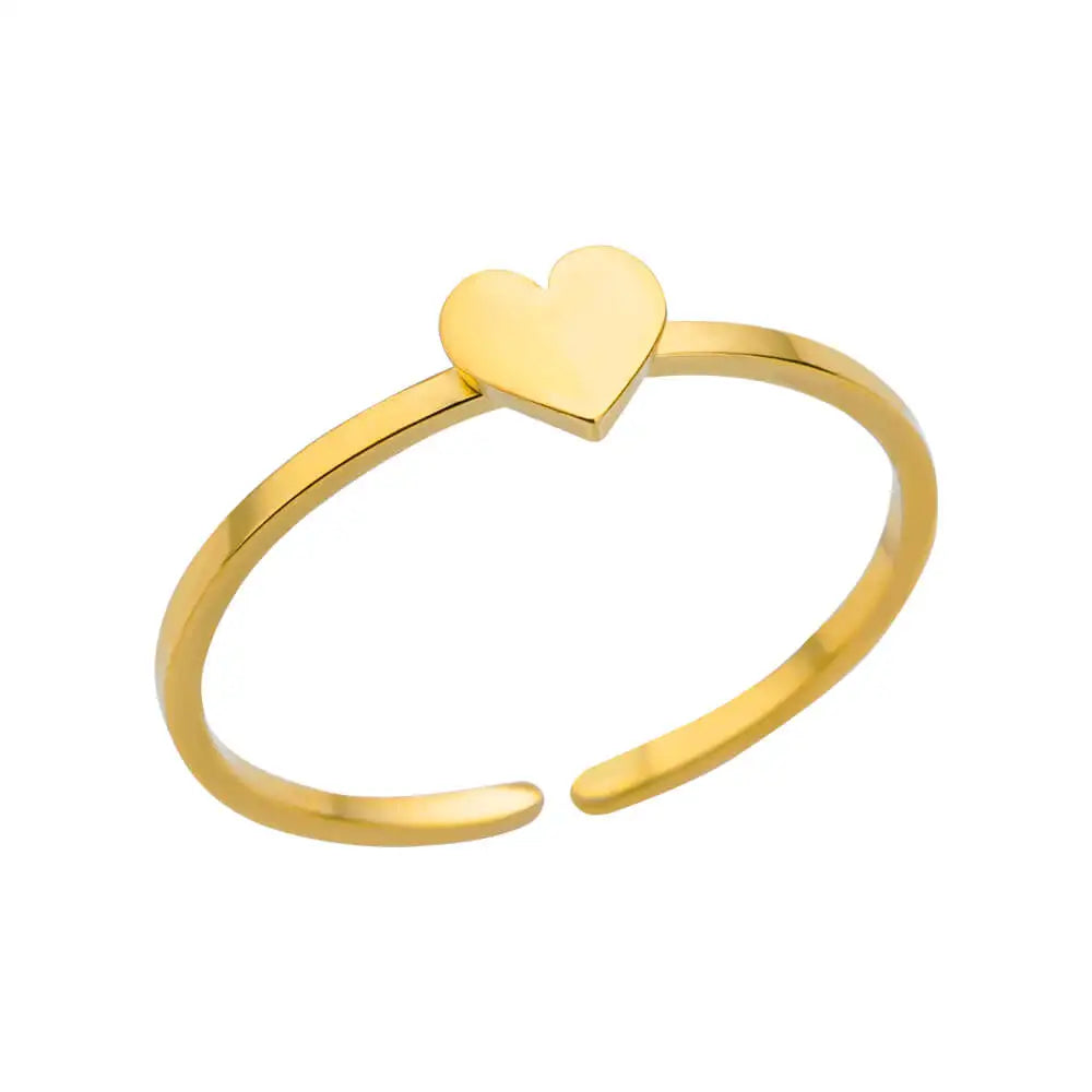 Gold Plated Adjustable Stainless Steel Rings For Women