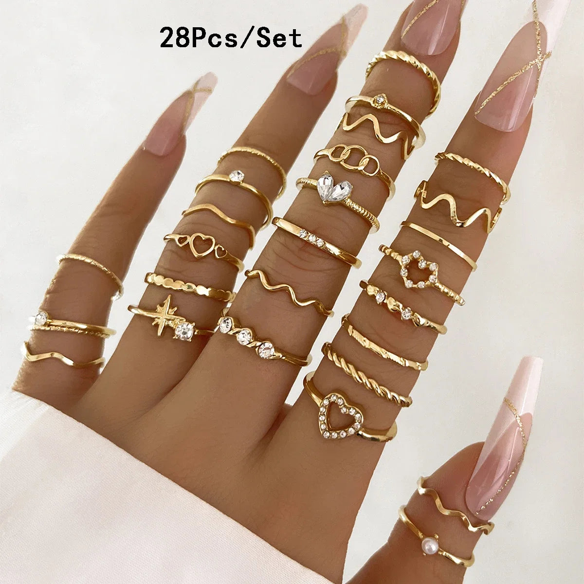 Bohemian Geometric Knuckle Rings Set For Women/Girls