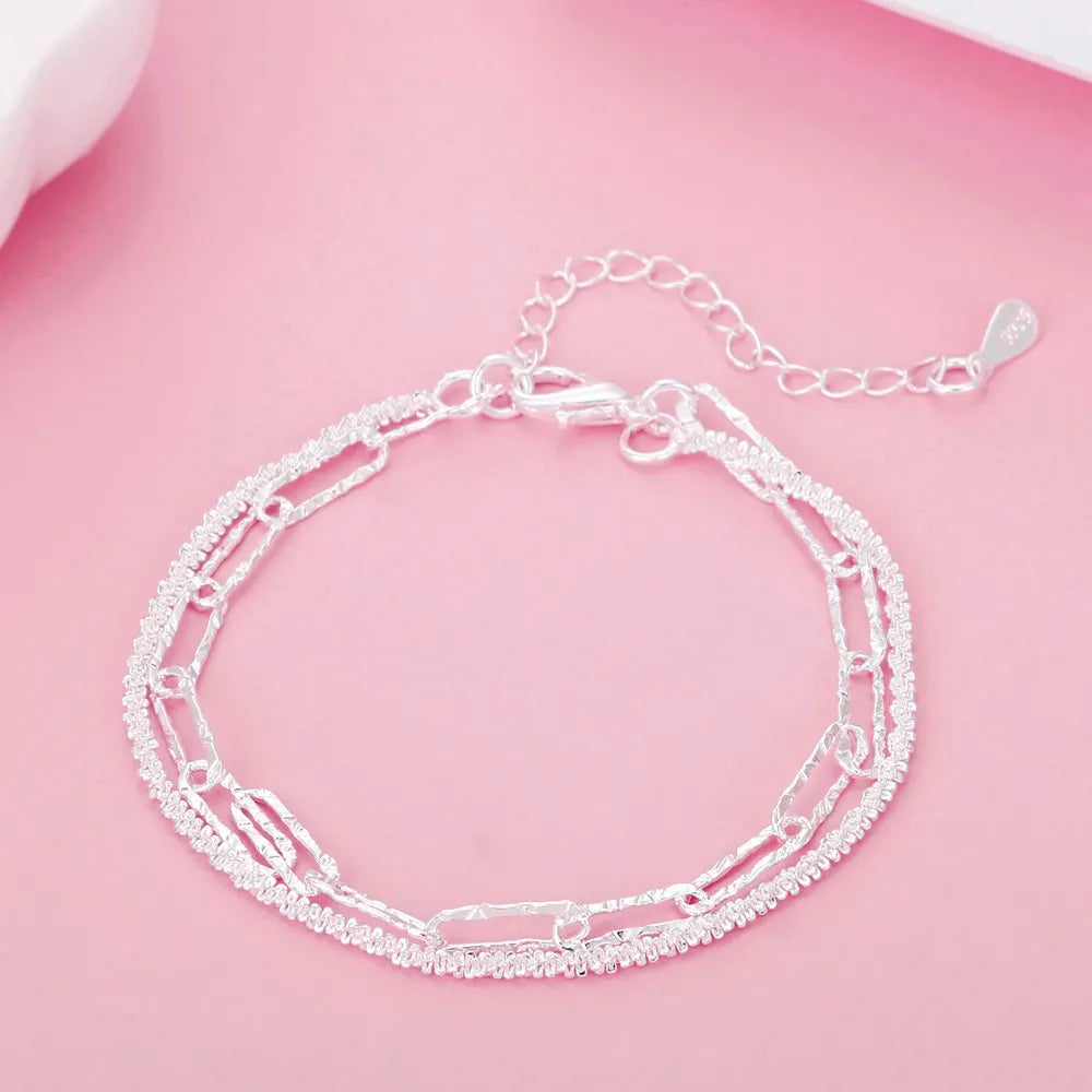 925 Sterling Silver Chain Bracelet for Women/Men