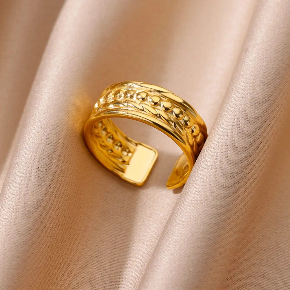 Gold Plated Adjustable Stainless Steel Rings For Women