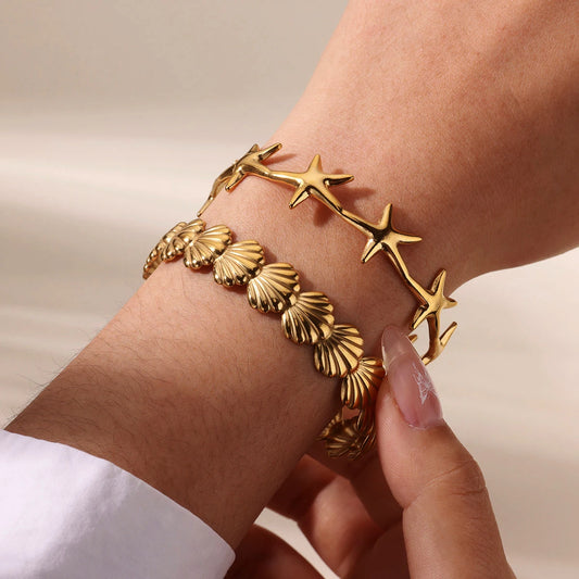 Stainless Steel Gold/Silver Cuff Bangles for Women