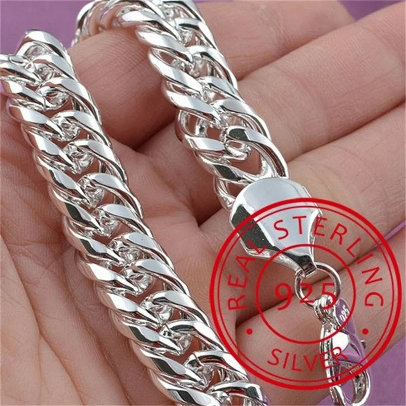 925 Sterling Silver Chain Bracelet for Women/Men