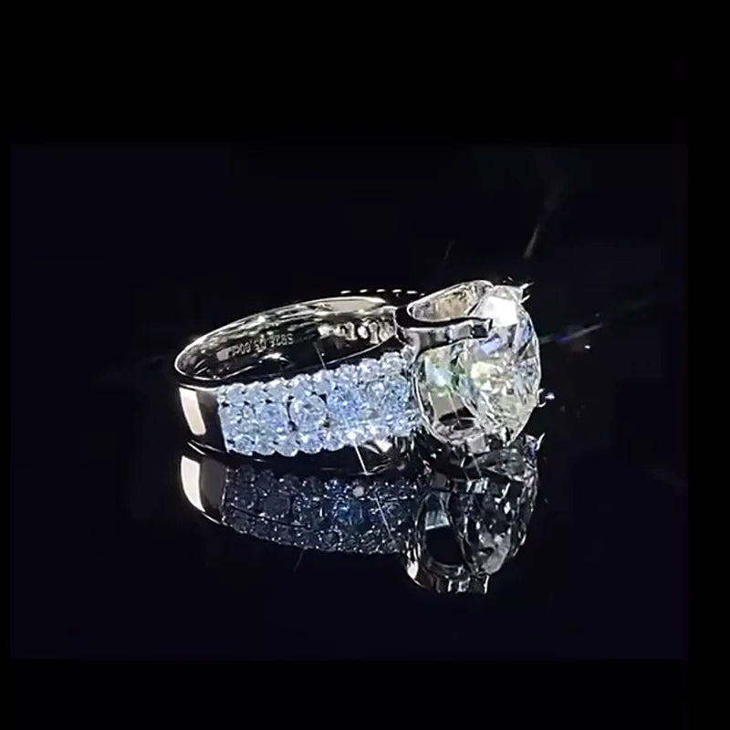 Real 2 Carat 8mm Moissanite Wedding/Engagement Rings For Women 925 Sterling Silver