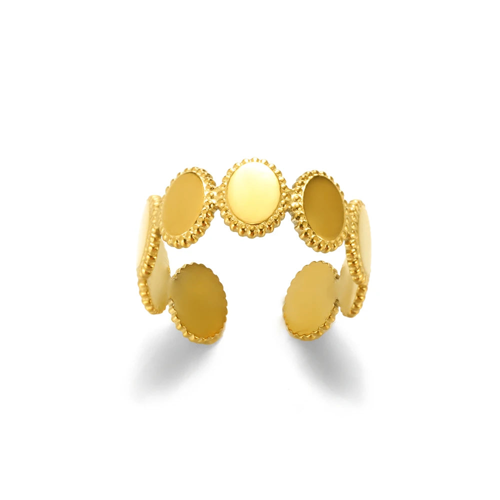 Gold Plated Adjustable Stainless Steel Rings For Women