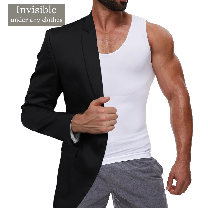 Men Tummy Shapewear Compression Shirt for Flat Belly