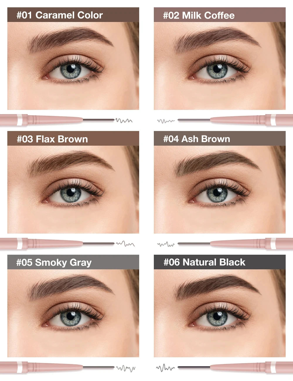 1PC Waterproof Double-Ended Eyebrow Pencil