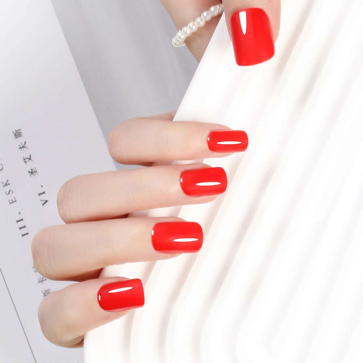 Short Full Press on 24 Pcs False Nails Set Stick on Nails
