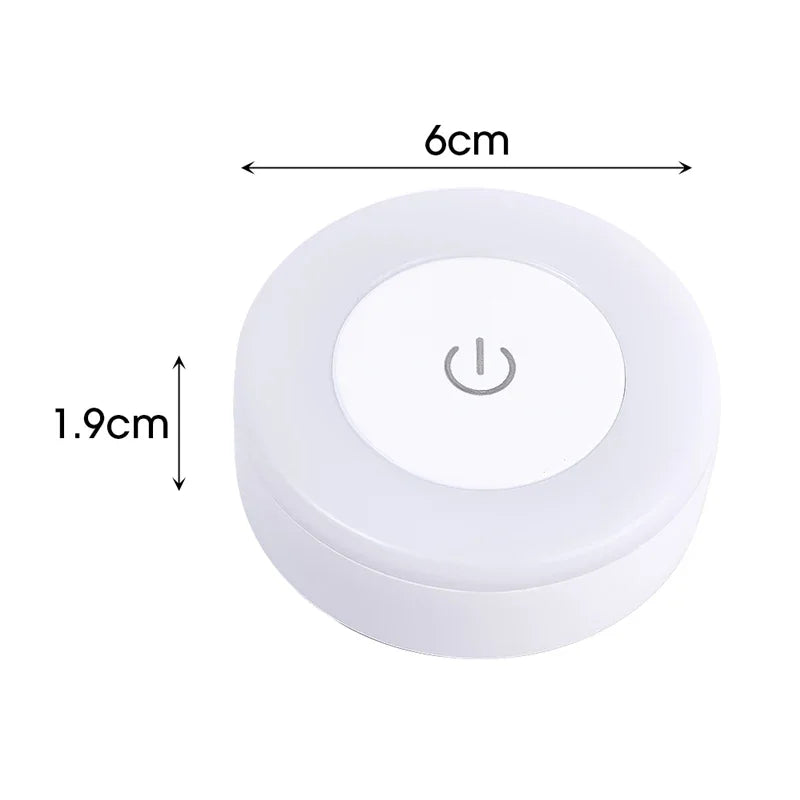 Round Mini LED Light With Touch Sensor/Magnetic Base